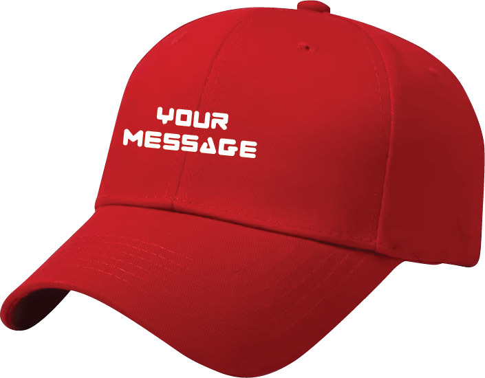 branded red basebal cap